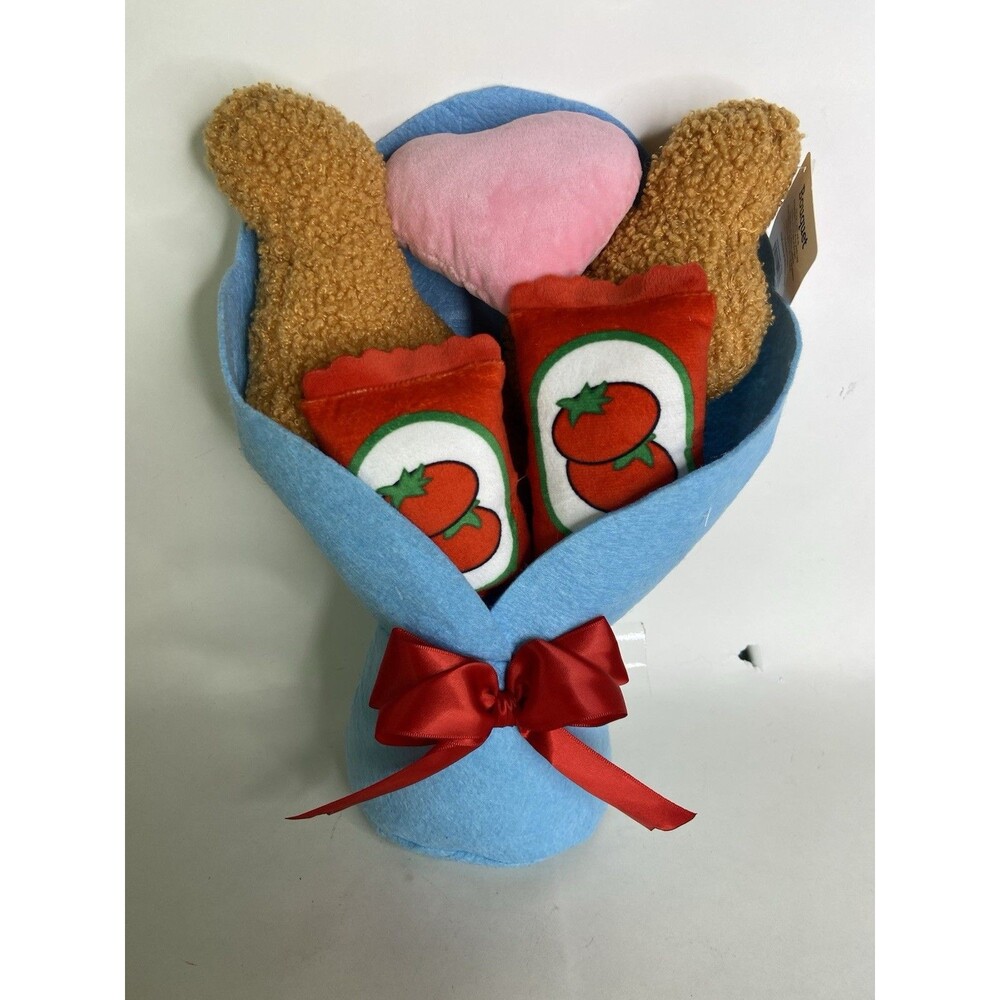 Dino Chicken Nuggies Nuggets and Ketchup Food Stuffed Plush Toy Bouquet